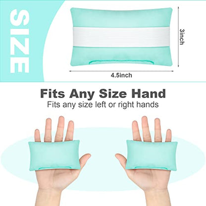 6 Pcs Palm Grip Protector Hand Contracture Cushion with Elastic Band Sweat Resistant Soft Washable Hand Palm Protector Physical Therapy Exercisers for Right Left Finger