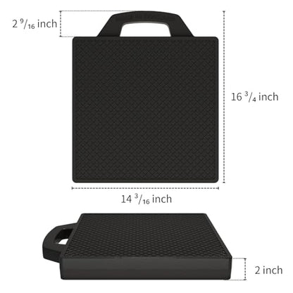 2 Pack 16.8" x 14.2" x 2" Rubber Outrigger Pad, RV Leveling Blocks Jack Pads, 20000 LBS Capacity, Portable Handle, for Trailer Truck RV Crane Wrecker