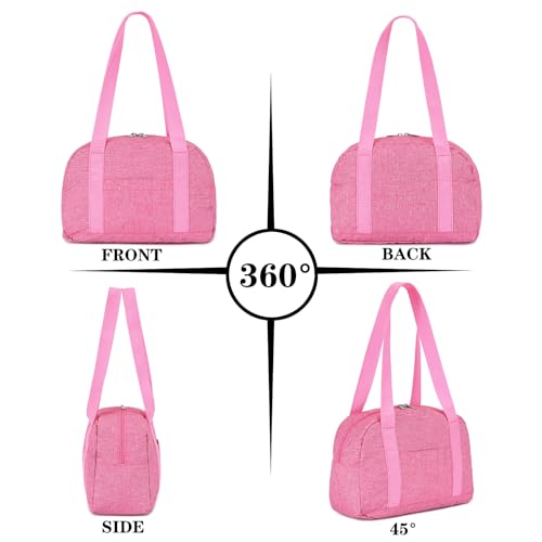 Mini Gym Bag for Women Girls, 12 inch Small Gym Tote, Lightweight Small Carry On Duffle Bag for Travel Sports - color: Rose
