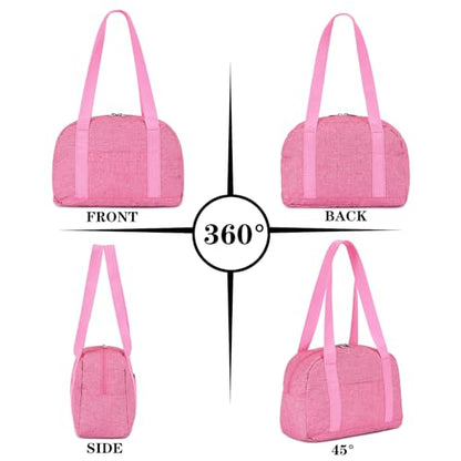 Mini Gym Bag for Women Girls, 12 inch Small Gym Tote, Lightweight Small Carry On Duffle Bag for Travel Sports - color: Rose