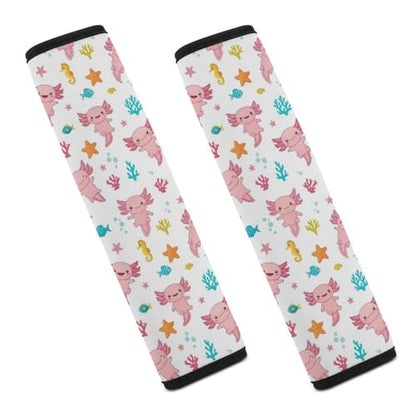 Universal Fit Seat Belt Cover for Adult Use, Stroller Pushchair High Chair, 2PCS White Axolotl Harness Pads Strap Shock Absorption - color: Pattern 437