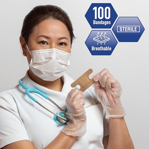 MED PRIDE Fabric Fingertip & Knuckle Bandages,Latex-Free,1.5x3 in,100-Count