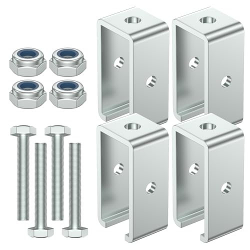 SKTREX Channel Trolley Track Hanger Bracket for UNISTRUT Strut Channel, 1-5/8 Intermediate Support Hange Bracket for All 1-5/8" Channel Trolley Track (4) - style: 4 pack