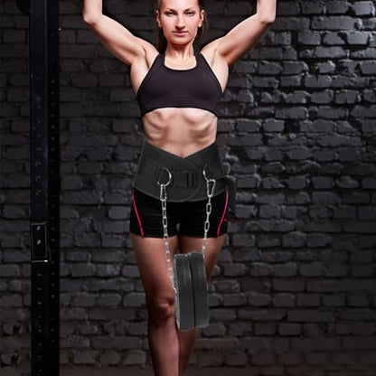 Toyvian Weighted Chain Waist Belt for Men Resistance Training Equipment for Bodybuilding Adjustable Thick Buckle for Dips and Pull-ups Comfortable Elastic for Shoulder and Back