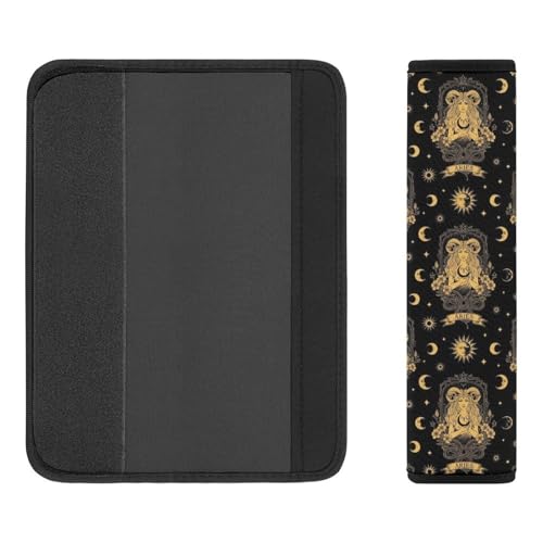 2 Pack Witchy Gothic Tarot Moon Constellation Aries Zodiac Car Seat Straps Shoulder Pads Universal Fit Neck Strap Covers for Adults and Children, All Vehicles, Pressure Relief - color: Pattern 1239