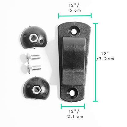 Vincita Bicycle Pannier Hooks DIY Mounting Hardware Kit for 13mm Rear Racks | Heavy-Duty Nylon 6 Replacement Clips Set of 2 to Convert Backpacks or Totes - size: Individual Hook Style / Rack Diameter Up to 13mm