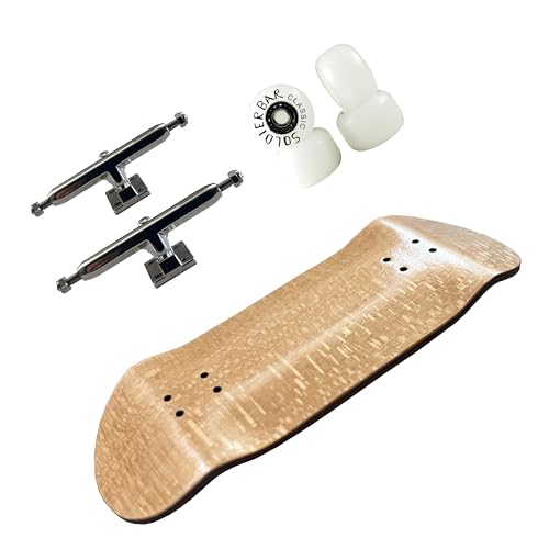Pro Fingerboard Complete (5-Layer 35mm Deep concave Handmade Maple Deck + Hex (36mm) Truck + Pro Ice Wheels) (Brown)