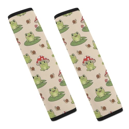 2 Pack Cute Mushroom Frogs Seat Belt Shoulder Pad Universal Soft and Comfortable Shoulder Protector for Kids, Most Cars, Pressure Relief - color: Pattern 347