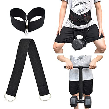 Brebebe Farmer Walk Handles Straps 2 T Bar Row Straps Multifunction Fitness Rope, Heavy Duty T-bar Strap, Dumbbell Strap for Dip Belt, Barbell Strap Rope Handles Strap, Hanging Strap Workout Equipment