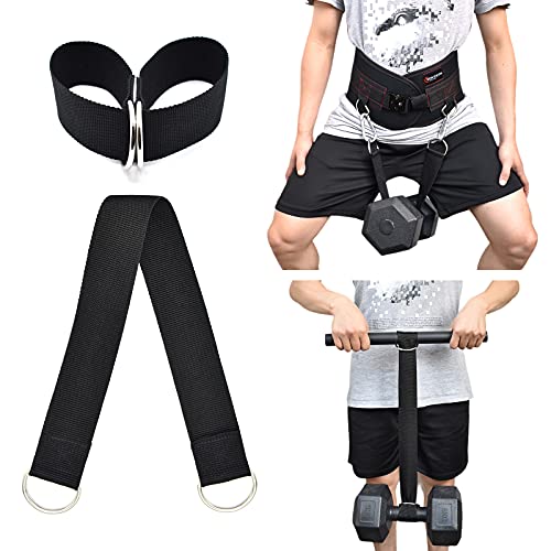 Brebebe Farmer Walk Handles Straps 2 T Bar Row Straps Multifunction Fitness Rope, Heavy Duty T-bar Strap, Dumbbell Strap for Dip Belt, Barbell Strap Rope Handles Strap, Hanging Strap Workout Equipment
