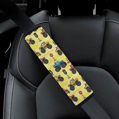 2 Pack Monster Truck Seat Belt Cover Universal Fit Shoulder Protector for Adults and Children, Most Cars, Comfortable Driving - color: Pattern 420