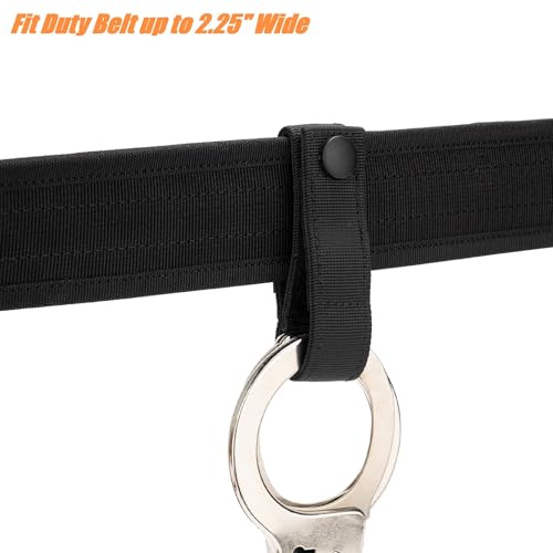 TACNEX Handcuff Strap w/Snap Closure Cuff Holder Nylon Keeper Chain/Hinged Cuffs Carrier Quick Release Clip Hook for ASP Handcuff 1.75"/ 2"/2.25" Duty Belt Law Enforcement Police Sheriff Security - size: 1 PCS, style: Nylon Strap with Copper Snap