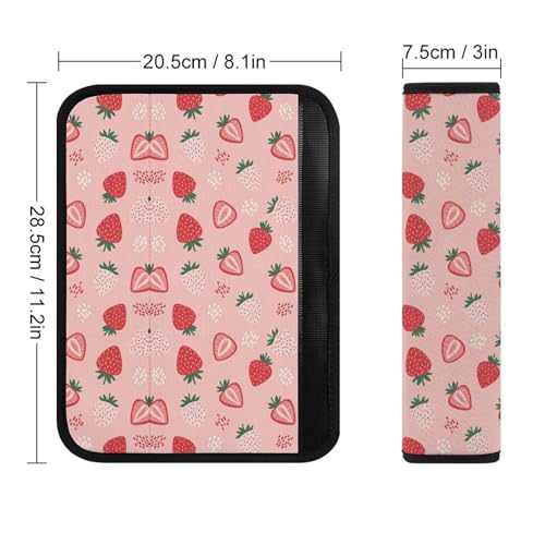 2PCS Strawberry Seat Belt Cover Soft Padded Neck Strap Covers for Kids, All Vehicles, Comfortable Driving - color: Pattern 1055