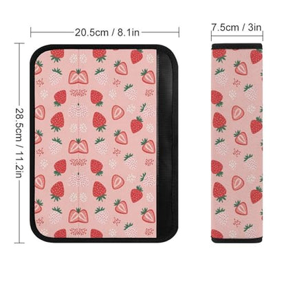 2PCS Strawberry Seat Belt Cover Soft Padded Neck Strap Covers for Kids, All Vehicles, Comfortable Driving - color: Pattern 1055