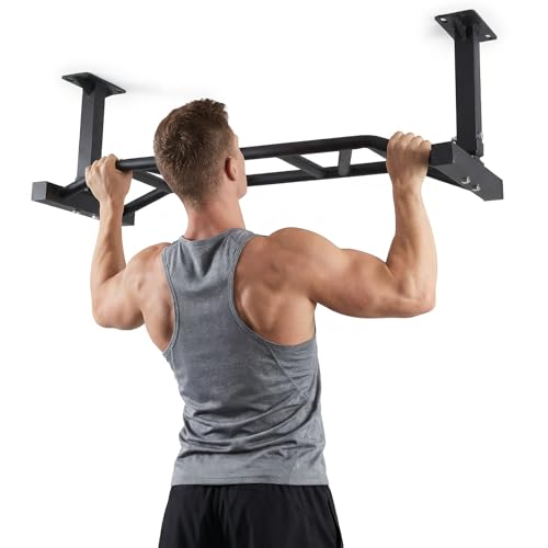 Generic 47 Inch Ceiling Mount Pull Up Bar Adjustable Height&Supports to 600 Lbs Indoor Chin-Up Bar Fitness Trainer for Home Gym Workout Strength Training Equipment