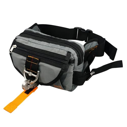 Tactical Waist Bag Parachute Buckle Multi-Pocket FannyPack Grey | Koisgext tactical waist bag, tear-resistant nylon, 9"x5.2"x2.4", 0.8 lbs, parachute buckle, multi-pocket, zipper pockets - color: Grey