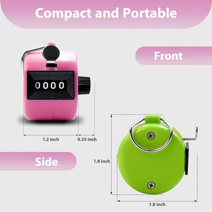 6 Pack Clicker Counter, Hand Tally Counters, 4 Digit Display Clicker | with Black Nylon Lanyard, Pitch Counter for Knitting, Coaching, Golf, Lap, Fishing, Umpire, Baseball, Row Sport - color: Candy Color