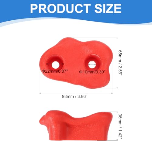 PATIKIL Climbing Rock Wall Grips Play Set Climber Attachments with Double Hole - color: Red, size: D-Small