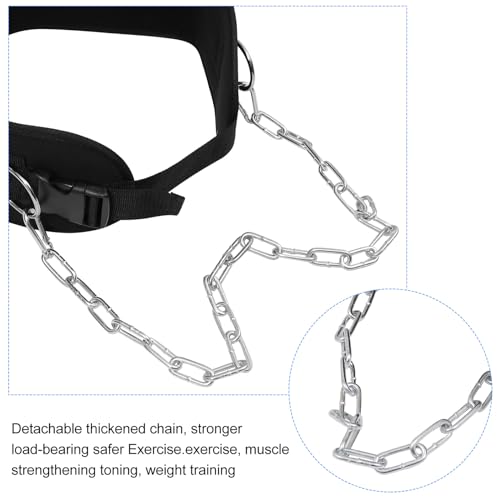 Weighted Dip Belt with Galvanized Chain for Pull-ups and Dips Knitted Tape Support for Back Comfort Muscle Strengthening Resistance Equipment for Weight Training and Fitness