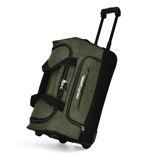 Pacific Gear Duffel Bag with Rolling Wheels - color: Green, size: 21 inch