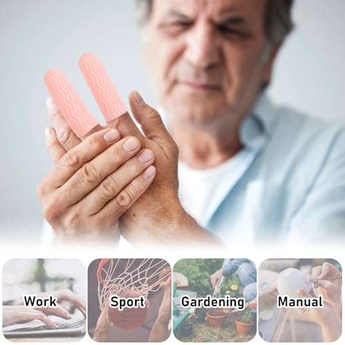 10 Pairs Silicone Finger Sleeves Finger Protectors Non-Slip Washable Covers for Cracked Skin Nail Art Crafting Gardening and Injury Protection