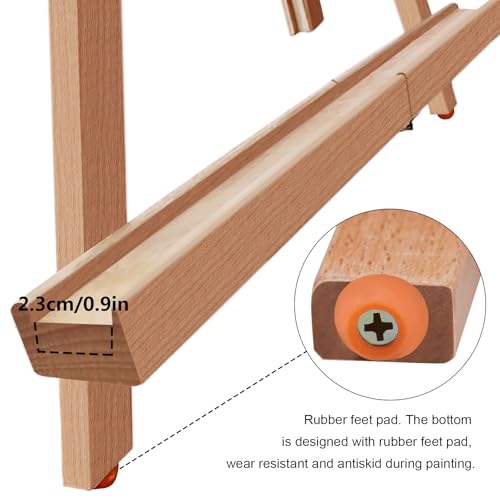 Miratuso Painting Easel, A-Frame Wooden Tabletop Easel Display Stand | Adjustable, Holding Canvas Up to 22" High, Foldable, Portable Multiple Use Photo and Sign Holder, Gift for Artist Beginner - style: Single