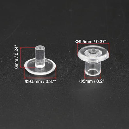 PATIKIL M5x6mm Plastic Binding Post, 50 Sets Plastic Chicago Screws Binding Screw Rivet Post Press-on Buckle for Leather Scrapbook Photo Albums, Transparent - color: Transparent, size: M5x6mm