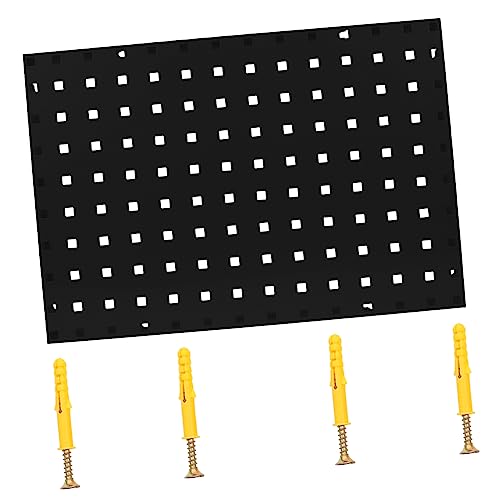 1pc Galvanized Steel Pegboard Rack Versatile Hanging Board for Garage Tool Organization Easy to Install Sturdy Design Multiple Mounting Storage for Tools and Accessories - color: Black