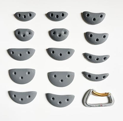 14 Screw On Crimp Rock Climbing Holds Advanced Climbing Holds Home Climbing Wall Bouldering Gym Holds Eco Friendly Dual Textured Crimps for Finger Strength - color: Gray
