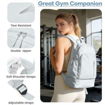 Gym Backpack for Women, Dance Volleyball Backpacks With Shoe Compartment | For Yoga Fitness Beach Hiking Sports - color: Blue