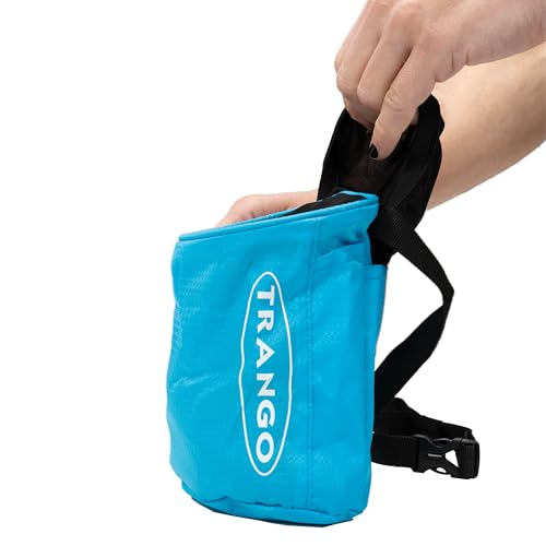 Trango Topout - Chalk Bag w/Adjustable Belt | Designed with a deployable stretch hood, low-profile stash pocket and adjustable belt to contain chalk inside a pack - color: Silver