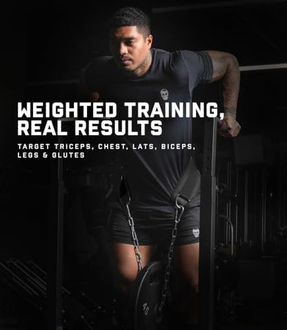 Gymreapers Dip Belt With Chain For Weightlifting, Pull Ups, Dips - Heavy Duty Steel Chain For Added Weight Training - color: Black