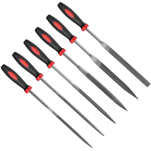 Hi-Spec Needle File Tool Set for Fine Metal, Wood and Craft Work with Case | 6pc, everyday fixes made easier, organized portable storage, beginner-friendly selection, apartment and office tasks, tidy - size: 6 pieces