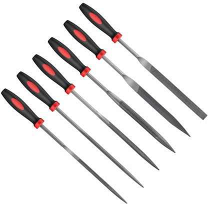 Hi-Spec Needle File Tool Set for Fine Metal, Wood and Craft Work with Case | 6pc, everyday fixes made easier, organized portable storage, beginner-friendly selection, apartment and office tasks, tidy - size: 6 pieces