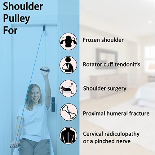 Shoulder Pulley Over The Door Physical Therapy System | Over-the-door exercise pulley designed for shoulder physical therapy exercises. - color: 2PCS-Blue