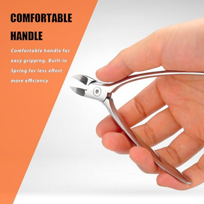 Heavy Duty Podiatrist Toenail Clippers for Thick and Ingrown Nails, Toe Nail Clippers for Men Women Seniors, Stainless Steel 2PCS - size: 2PCS