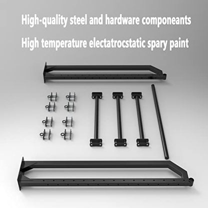 Wall Mounted Pull Up Bars/Climbing Frames, Multifunctional Steel Fitness Bar with 6 Grommets, Adjustable, Load 300kg