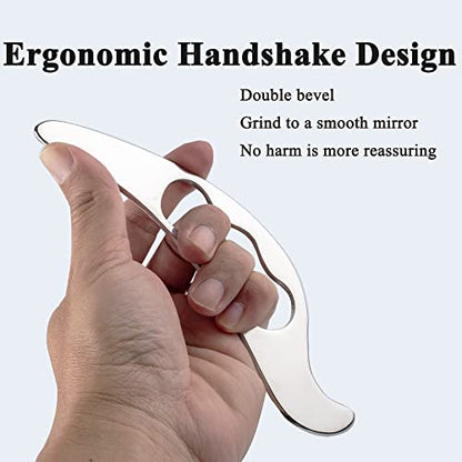 Muscle Scraper Tool-IASTM Tool, Stainless Steel Gua Sha for Body | Double-beveled stainless steel edges support targeted scraping on the back, arms, legs, neck and shoulders - size: Bird Shape