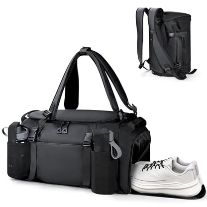 Gym Bag for Men Convertible Large-Capacity Gym Backpack, Water-Resistant Travel Duffel with Shoe Compartment, Quick Access Pockets & Adjustable Straps