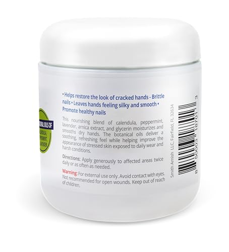 Smith Amish Hand Renewal Cream – Deep Moisturizing Hand Cream - 6 oz Jar | For Dry & Rough Hands - Glycerin, Lavender & Calendula Botanical Formula – Softening Daily Hand Care - size: 6 Ounce (Pack of 1)