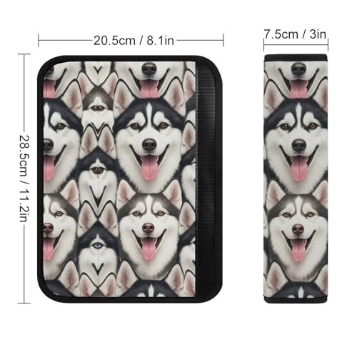 2 Pack Husky Dog Art Seat Belt Shoulder Pad Universal Soft and Comfortable Shoulder Protector for Kids, Most Cars, Pressure Relief - color: Pattern 752