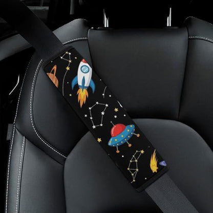 Soft Padded Seat Belt Shoulder Pad for Elderly Support, Stroller Pushchair High Chair, 2 Pack Space Constellation Solar System Galaxy Rocket Planet Shoulder Harness Cover Neck And Shoulder Support - color: Pattern 1177
