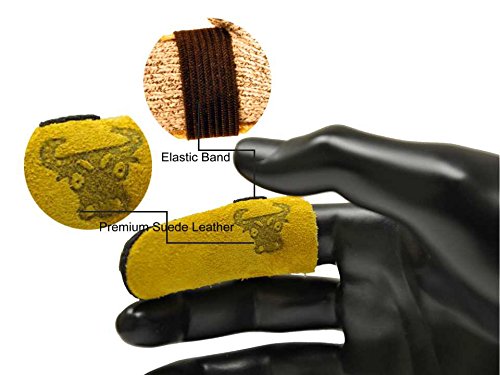 G & F Products 8128M Cowhide Leather Guard Finger Protection, Medium, Tan Brown/Tan (Pack of 2) - size: Medium (Pack of 2), style: Finger Guard