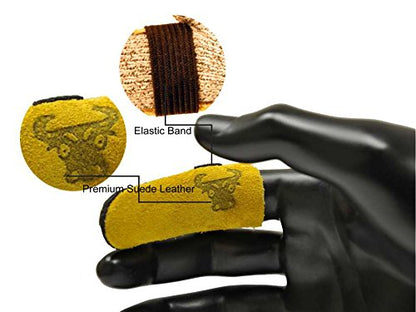 G & F Products 8128M Cowhide Leather Guard Finger Protection, Medium, Tan Brown/Tan (Pack of 2) - size: Medium (Pack of 2), style: Finger Guard