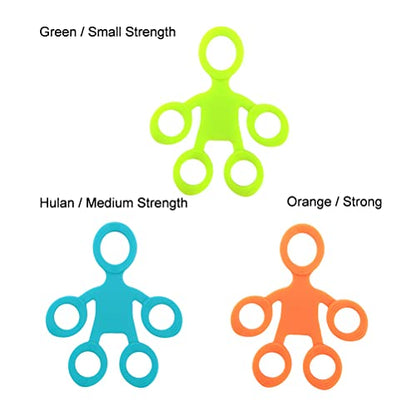3pcs Finger Stretcher Exerciser, 3 Levels Hand Grip Strengthener, Hand 3 Strengthener Exerciser,Forearm Trainer Silicone Rings for Muscle Rehabilitation Band Fitness Expander (A)