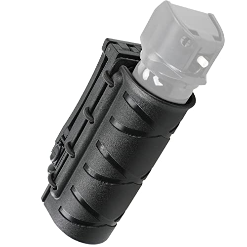 LIVANS OC Spray Holster for Duty Belt, Pepper Spray Holder Police Duty Tactical Pepper Spray Holsters with Elastic Rope Tightened OC Holster for MK3 MK4 or 1.4"-1.5" Diameter Canister | Police Duty Tactical Pepper Spray Holsters with Elastic Rope Tightene
