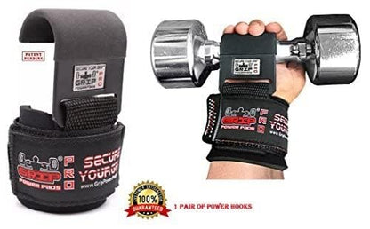 Weight Lifting Rod Hooks Heavy Duty Wrist Wraps Power Weight Lifting Training Gym Grips Straps Set of 2 - color: REVERSED Hooks, size: MEN-Wrist Size Large