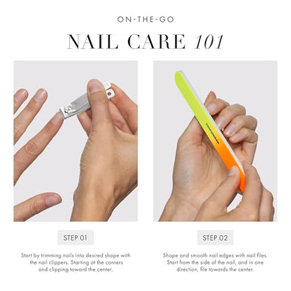 Tweezerman Stainless Steel Nail Clipper Combo Set with 3 Nail Files Neon - color: Stainless Steel W/Nail Files