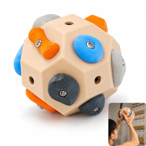 Rock Climbing Grip Training Ball, Multi Hold Practice Tool | Multi-hold climbing grip trainer for finger strength, hand control, bouldering practice and indoor training setups - color: 1-PC