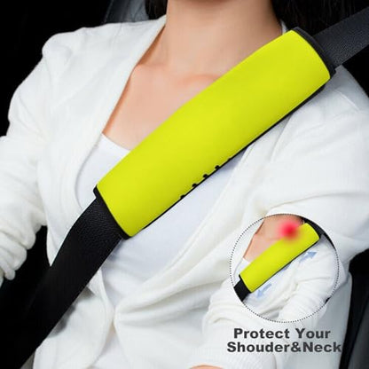 2 Piece Soft Padded Seat Belt Shoulder Pad for Adult Use, All Vehicles, Softball Yellow Automotive Seat Belt Protector, Easy Install (No Tool) - color: Pattern 1197